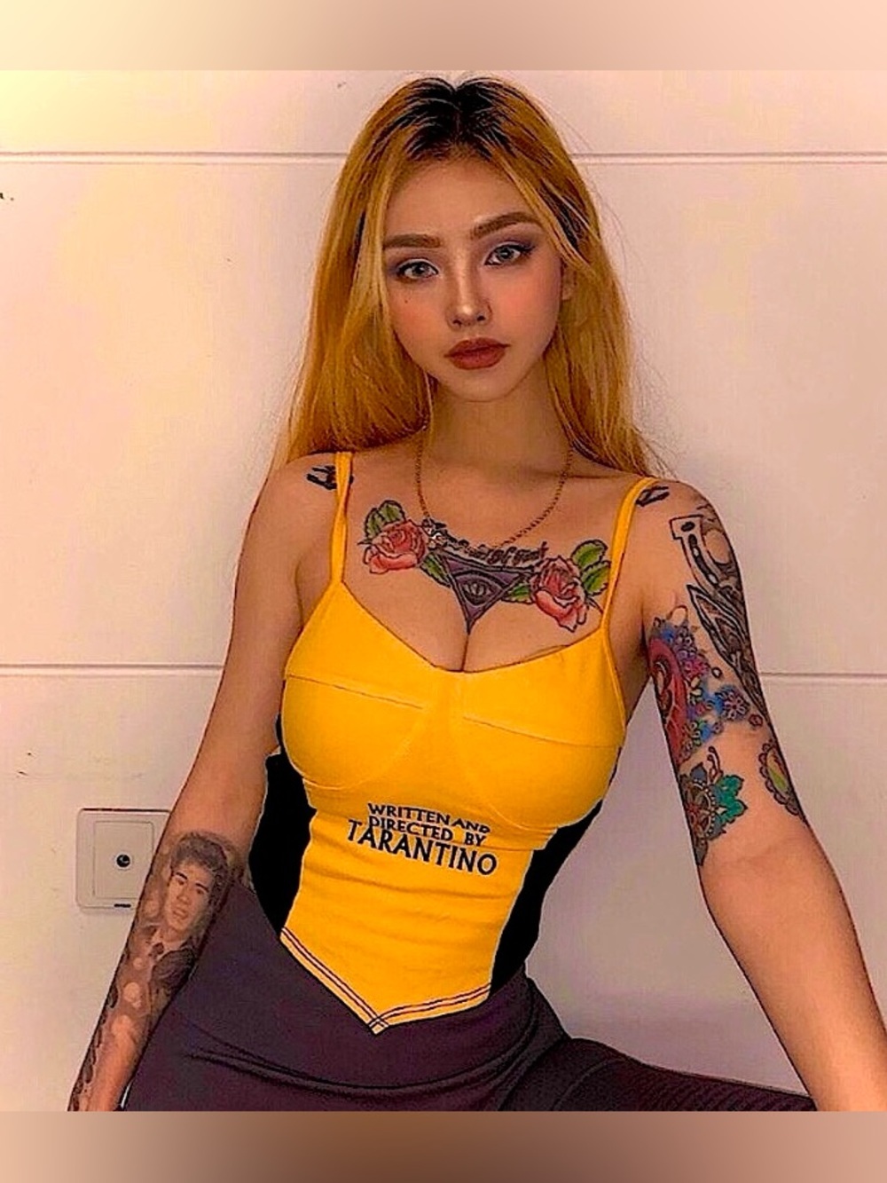 Directed by Tarantino cropped corset top